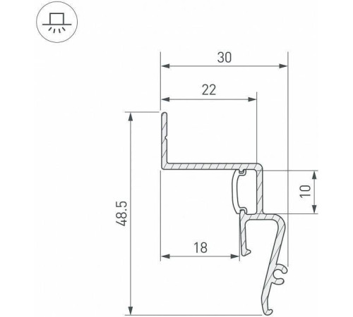 Профиль для контурной подсветки натяжного потолка Arlight STRETCH 042559