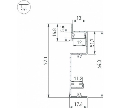 Профиль для плинтусов Arlight ARH-PLINTUS 043592