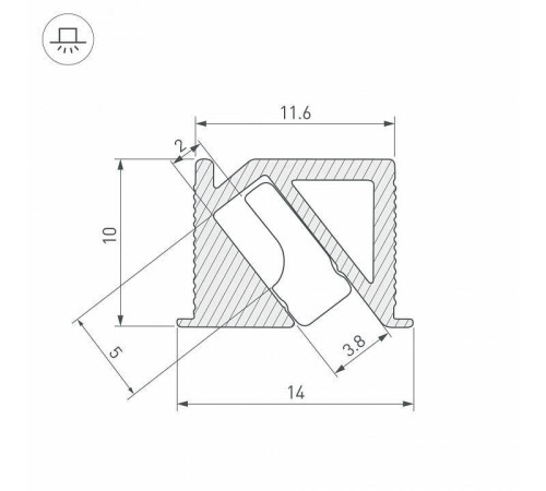 Профиль встраиваемый угловой внутренний Arlight SL-BEVEL 044084