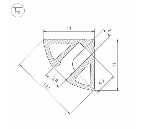 Профиль встраиваемый угловой внутренний Arlight SL-KANT 044086