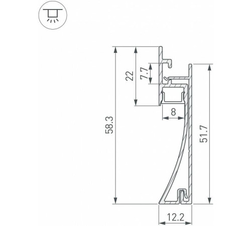 Профиль для плинтусов Arlight ARH-PLINTUS 045297