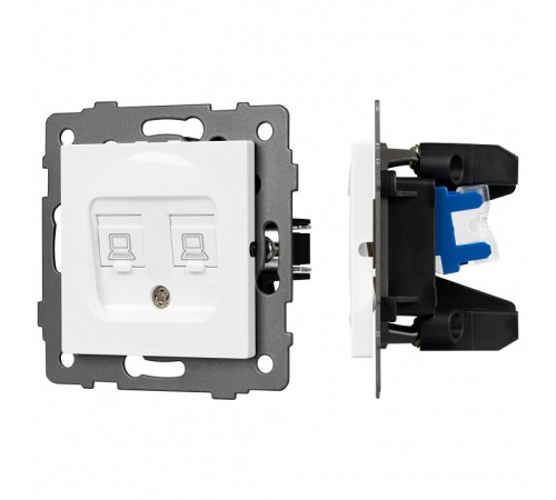 Розетка двойная RJ-12 и Ethernet RJ-45, без рамки Arlight SCT 049854