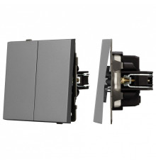 Выключатель проходной двухклавишный без рамки Arlight SWT 054068