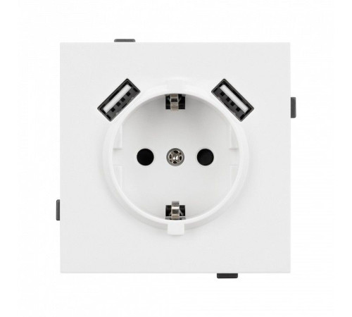 Розетка с заземлением и 2хUSB type A, без рамки Arlight SCT-TENDO 054082
