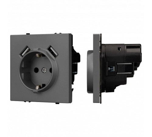 Розетка с заземлением и 2хUSB type A, без рамки Arlight SCT 054291