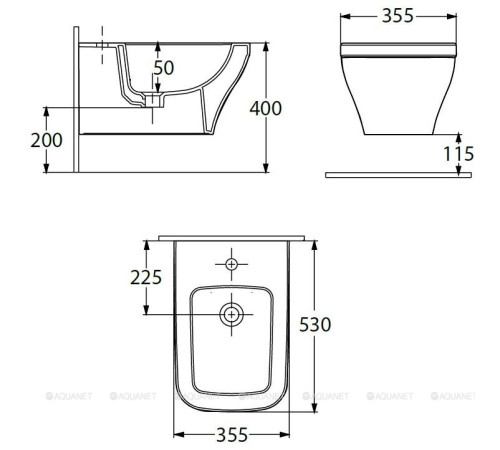 Биде подвесное Allen Brau INFINITY 2 530x360 мм белый 4.21014.20