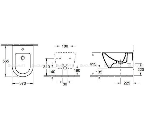 Биде подвесное Villeroy & Boch Subway 2.0 CeramicPlus 375x565 мм 540000R1