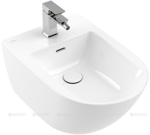 Биде подвесное Villeroy & Boch Subway 3.0 375x560 мм с донным клапаном 44700001