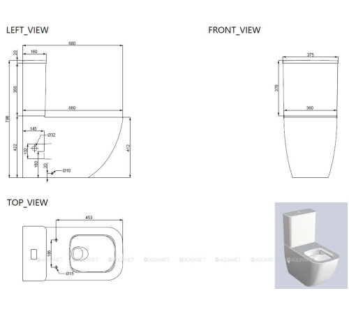 Чаша напольного унитаза Allen Brau Liberty 3 Tornado без сиденья 680х375 мм 4.33013.20