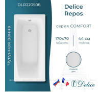 Ванна чугунная Delice Repos 1700х700 мм без ручек DLR220508