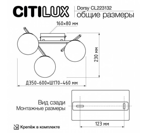 Потолочная люстра Citilux Dorsy CL223132