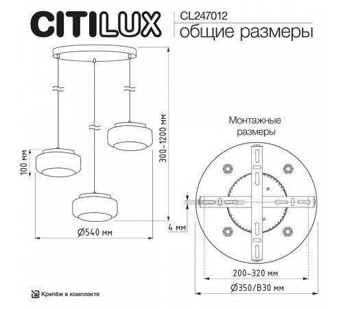 Подвесной светильник Citilux SIGNATURE CL247012