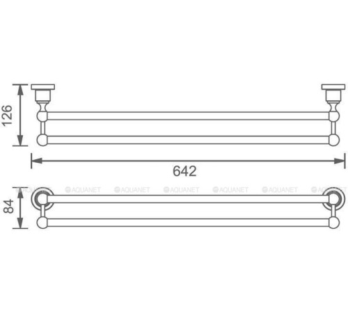 Держатель для полотенца Aquanet 3824D 60 см двухрядный латунь 3824D