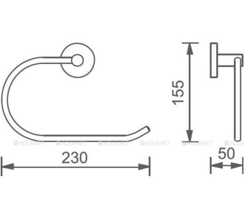 Держатель для полотенца Aquanet 4580MB настенный черный матовый 4580MB