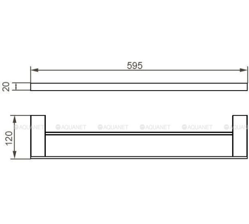 Держатель для полотенец Aquanet 5624DMB двухрядный 60 см черный матовый 5624DMB
