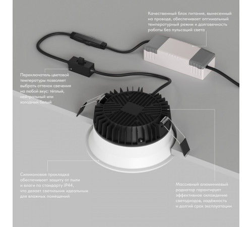 Встраиваемый светильник Denkirs TRIM DK2450-WH