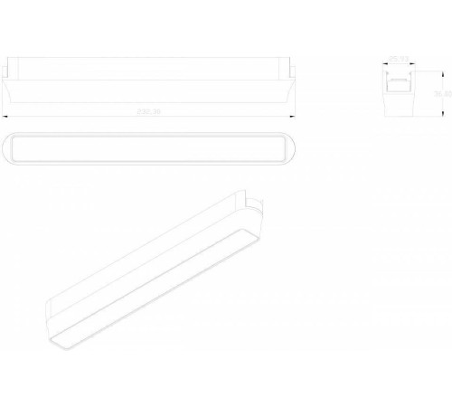 Накладной светильник Denkirs AIR LINEAR DK5360-BK