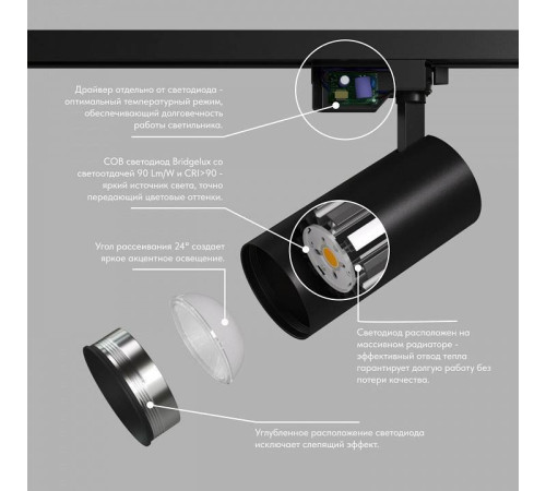 Светильник на штанге Denkirs SOLID KOPER DK6456-BK