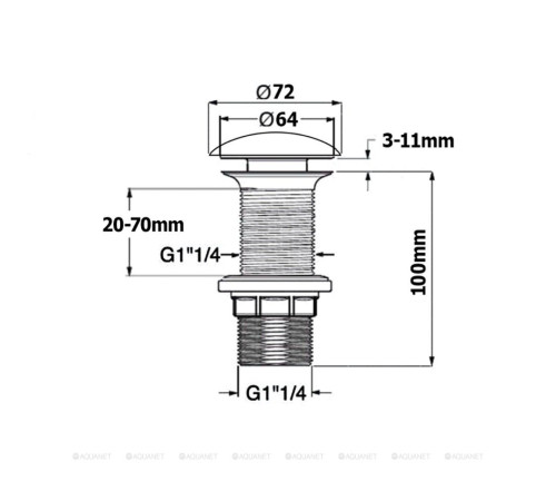 Донный клапан Allen Brau Fantasy керамический без перелива черный матовый 5.11001.31