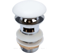 Донный клапан для раковины с переливом Aquanet керамическая крышка белый матовый 00333928