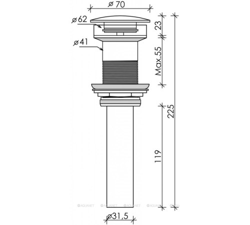 Донный клапан Ceramica Nova без перелива капучино матовый CN2000MC