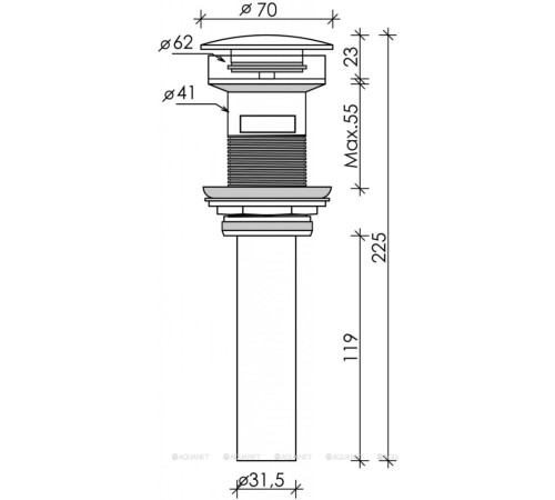 Донный клапан Ceramica Nova с переливом белый CN2000x