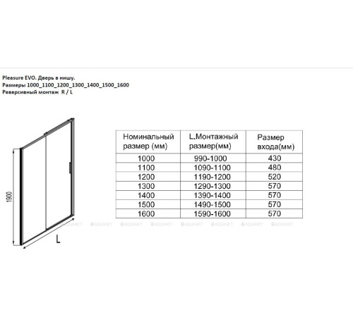 Душевая дверь в нишу Aquanet Pleasure Evo 1400 мм черный анод Easy Clean AE65-N140-BT