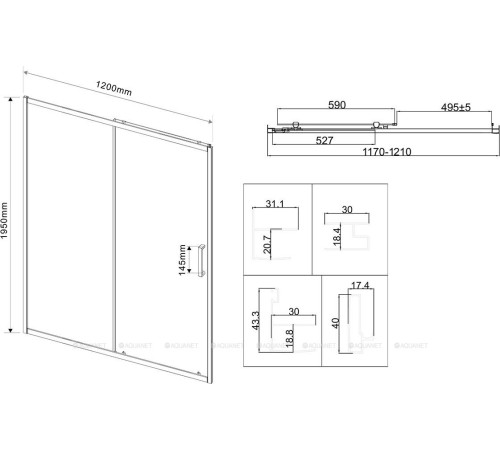 Душевая дверь Vincea City 1200 мм черный стекло прозрачное VDS-5CT120CLB