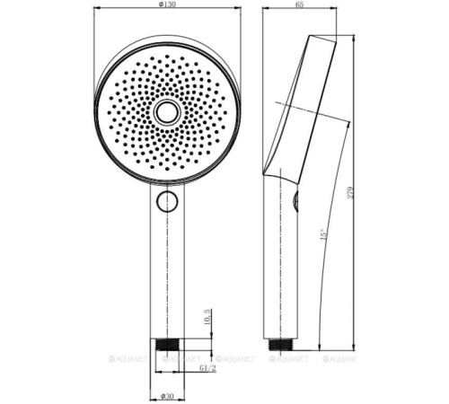 Ручной душ Allen Brau Priority 3.0 130 мм 3 режима никель браш 5.31B20-BN