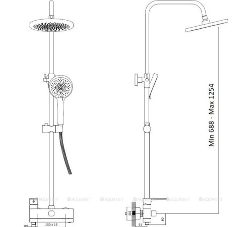 Душевая система Haiba HB24590-7 со смесителем и верхним душем черный HB24590-7