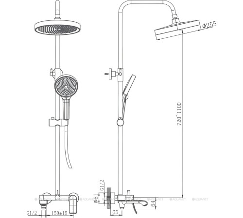 Душевая стойка Haiba HB24553-8 белый HB24553-8
