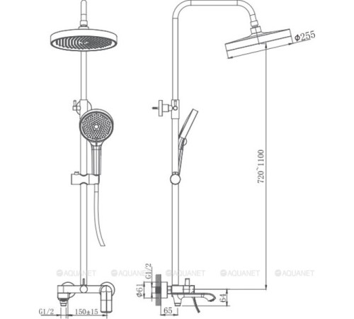 Душевая стойка Haiba HB24553 хром HB24553