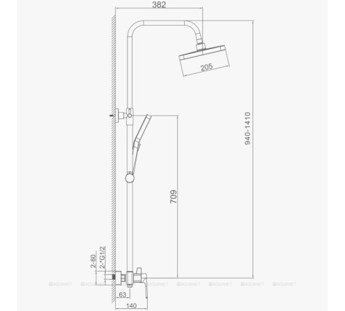 Душевая система Haiba HB24732-5 с изливом и тропическим душем золото матовое HB24732-5