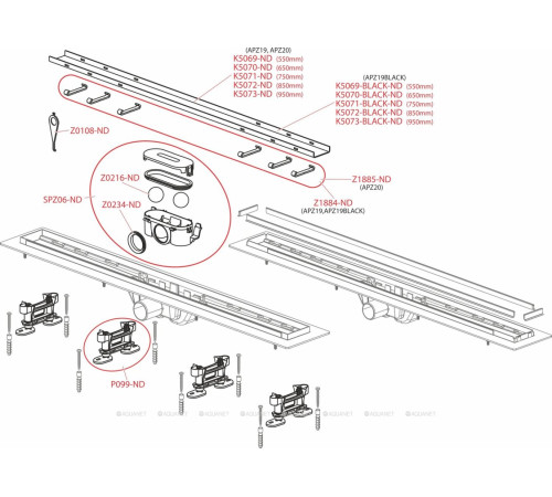 Водоотводящий желоб AlcaPlast Simple для двухсторонней решетки 950 мм черный APZ19BLACK-950