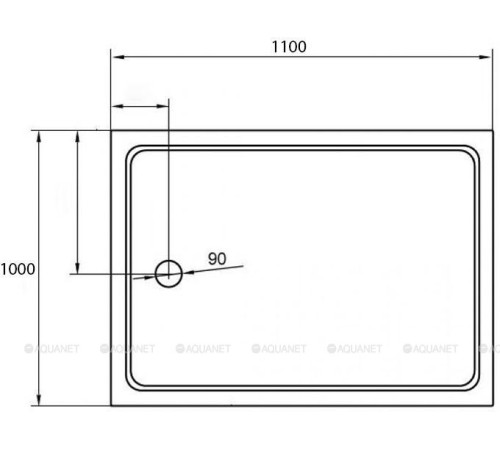 Душевой поддон Cezares Tray 110х100х15 см акриловый TRAY-A-AH-110/100-15-W