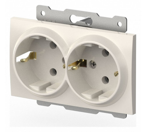 Розетка двойная с заземлением, без рамки Elbi Eleсtriс Zena Vega 609-010200-907