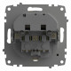 Розетка с заземлением и со шторкой и 2хUSB type A, без рамки Elbi Eleсtriс Zena Vega 609-010300-317