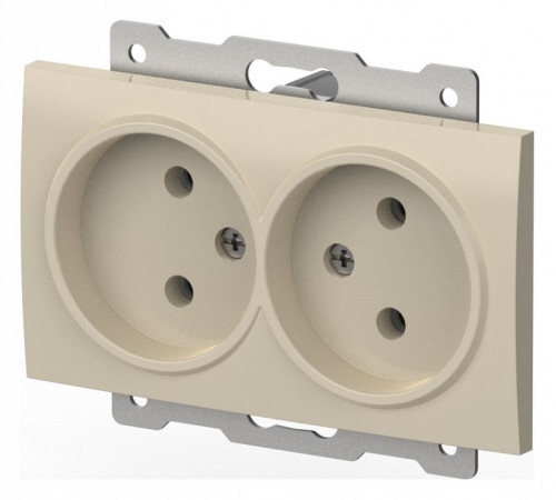 Розетка двойная без заземления, без рамки Elbi Eleсtriс Zena Vega 609-010300-908