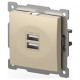 Розетка 2хUSB type A без рамки Elbi Eleсtriс Zena Vega 609-012500-143