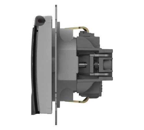 Розетка с заземлением с крышкой, без рамки Elbi Eleсtriс Zena Vega 609-015600-218