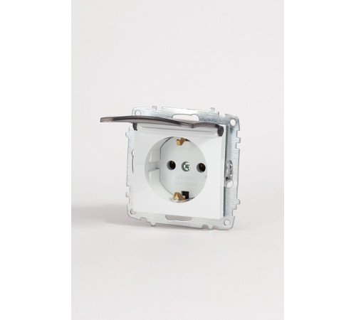Розетка с заземлением с крышкой, без рамки Elbi Eleсtriс Zena Vega 609-015600-218