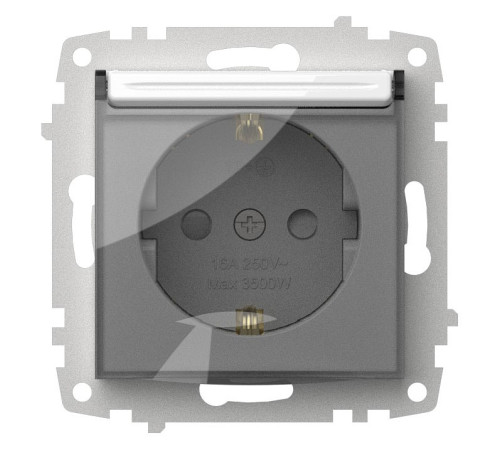 Розетка с заземлением и со шторкой, без рамки с крышкой Elbi Eleсtriс Zena Vega 609-015600-219