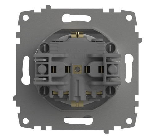 Розетка с заземлением и со шторкой, без рамки с крышкой Elbi Eleсtriс Zena Vega 609-015600-219