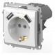 Розетка с заземлением и со шторкой и 2хUSB type A, без рамки Elbi Eleсtriс Zena Vega 609-015600-317