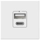 Розетка 2хUSB type A и C без рамки Elbi Eleсtriс Moda Vox 611-040232-335