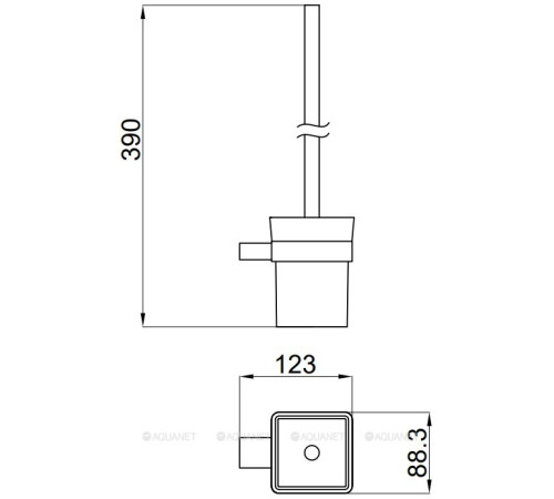 Ершик для унитаза настенный Allen Brau Infinity матовое стекло черный матовый 6.21008-31