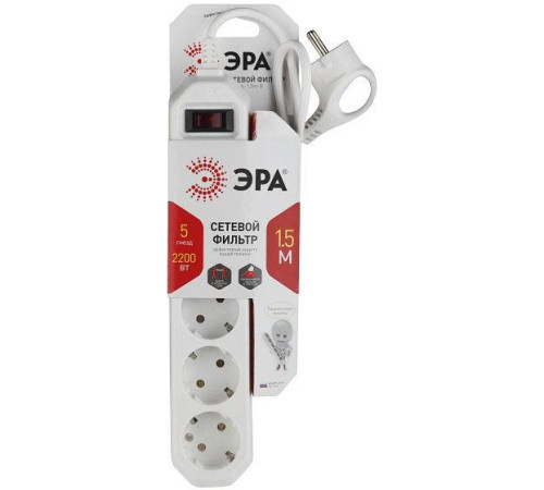 Сетевой фильтр ЭРА USF-5es 5 розеток Б0019031