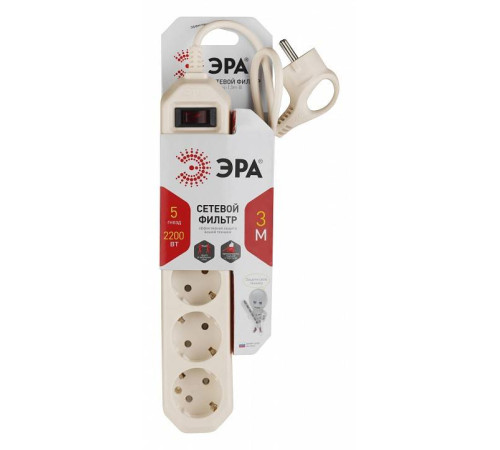 Сетевой фильтр Эра USF-5es-3m-I Б0019035
