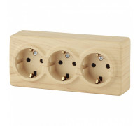 Розетка тройная с заземлением и со шторками Эра Эра Эксперт 11-2209-11