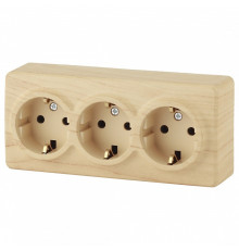 Розетка тройная с заземлением и со шторками Эра Эра Эксперт 11-2209-11